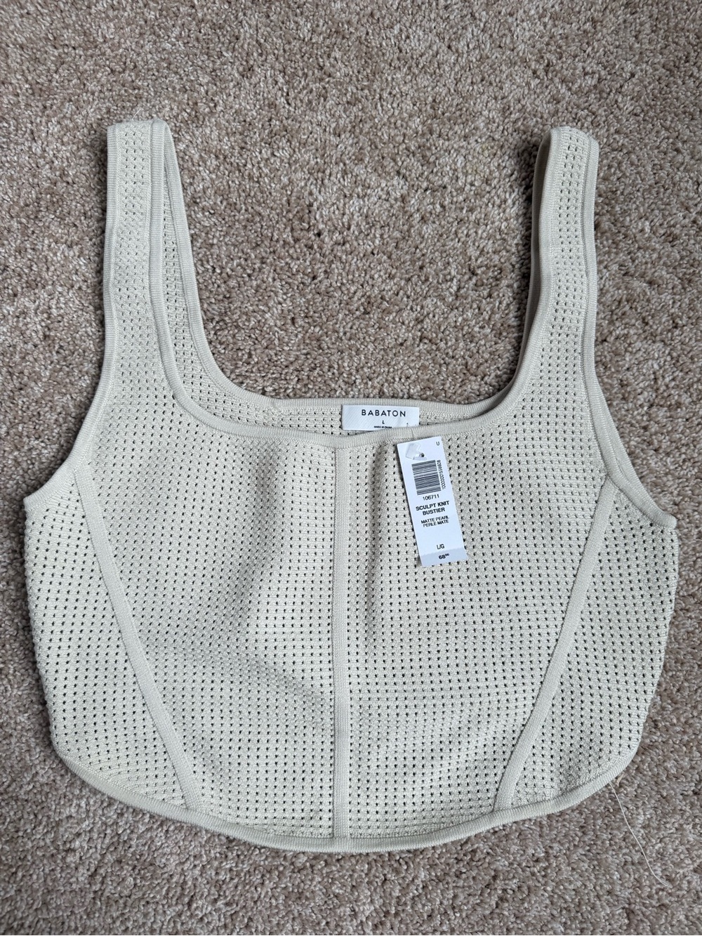Babaton Cream Sculpt Knit Tank